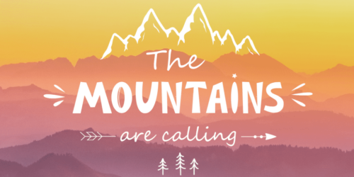 The Mountains are Calling Travelling and Climbing Inspirational Instagram Post Template.