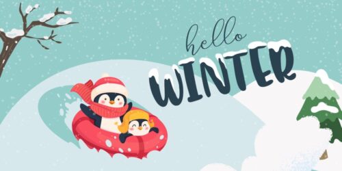 Colorful Illustrated Hello Winter Outdoor Activities and Sports Facebook Post (1)